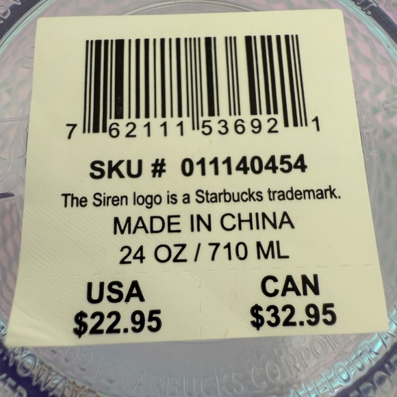 NEW Starbucks Holiday Limited Iridescent Unicorn Jewel Tumbler Venti 24oz Clear - Picture 13 of 13